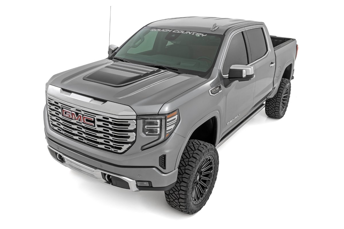GMC Sierra 1500 Hood Scoop - Rough Country - GCN - Fire Red - '19-'25